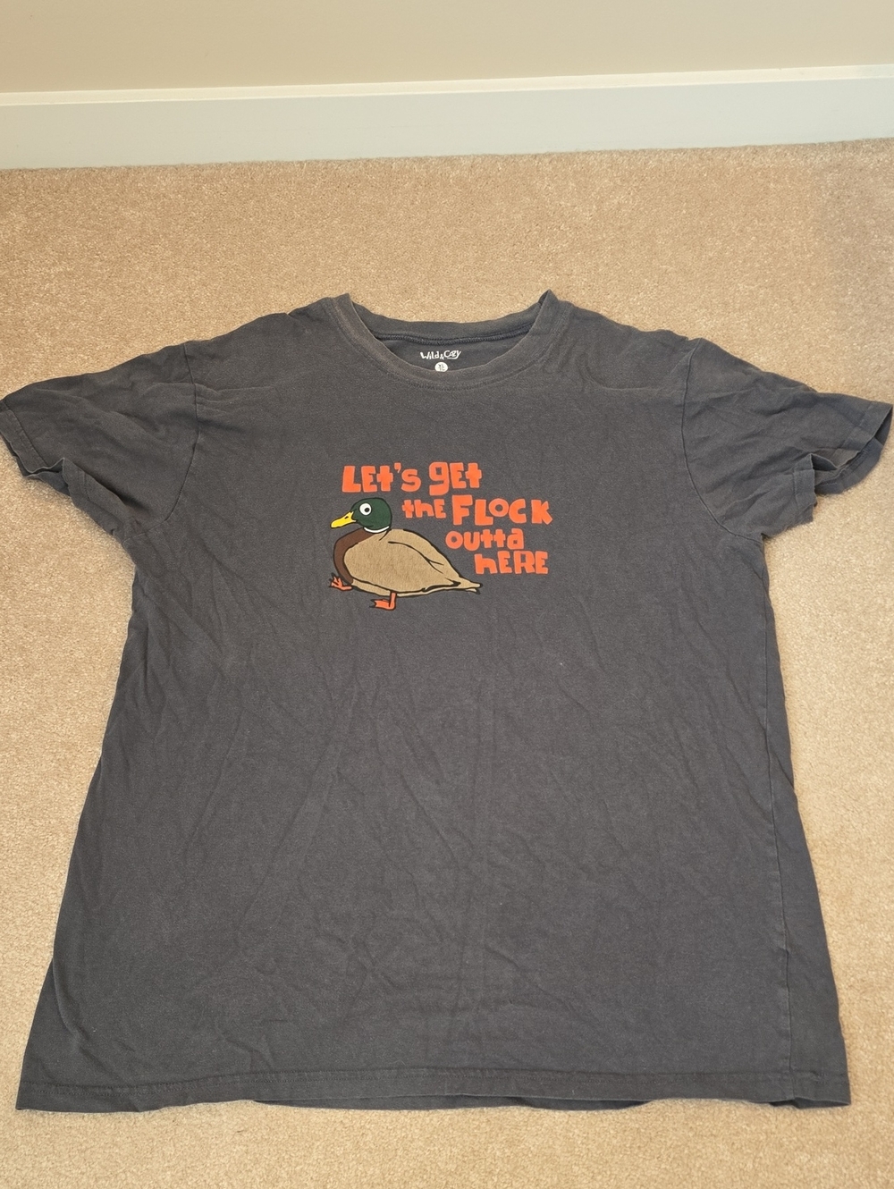Wild & Cozy "Let's Get The Flock Outta Here" Duck Tee - Size XL